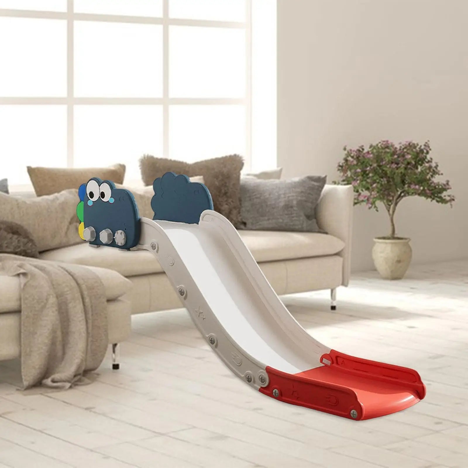 Kids Slide for Toddlers Ages 1-6 - 155cm Indoor/Outdoor Climber Playset with Anti-Slip Base