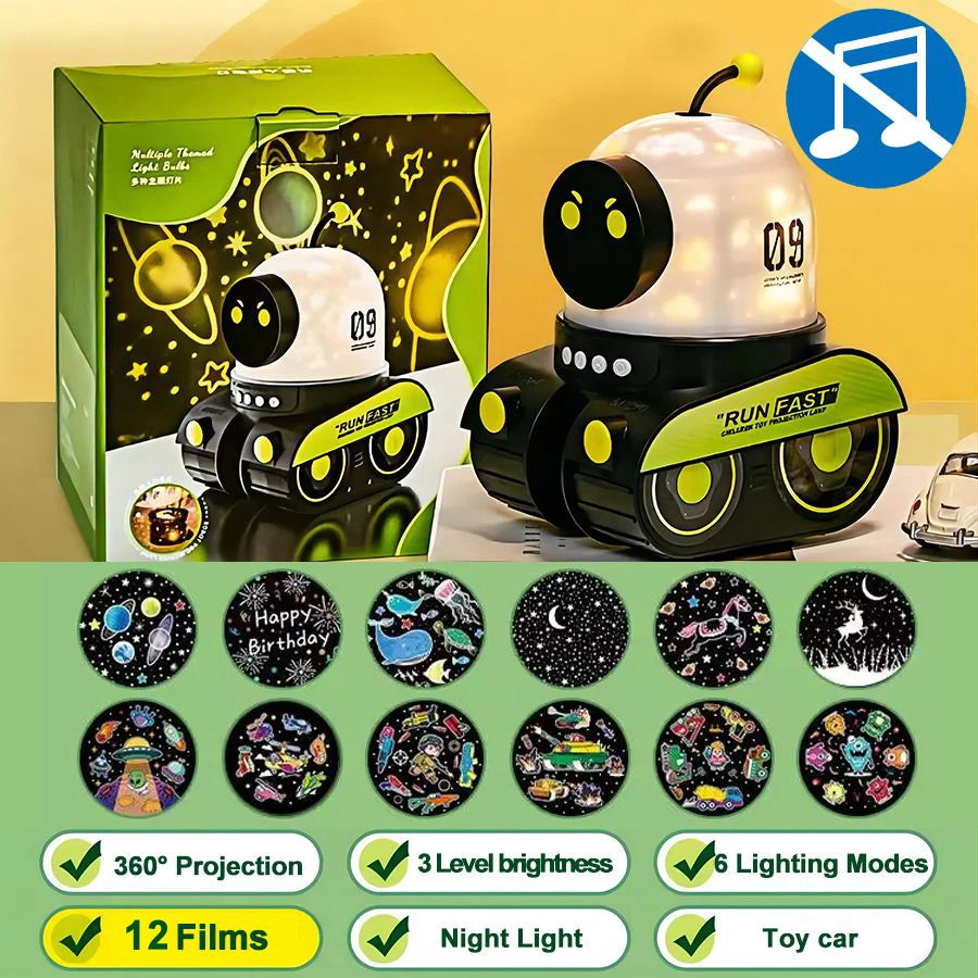 Kids Gift Robot Projector Night Light With Music Rechargeable Universe Starry Sky Rotate LED Projection Lamp