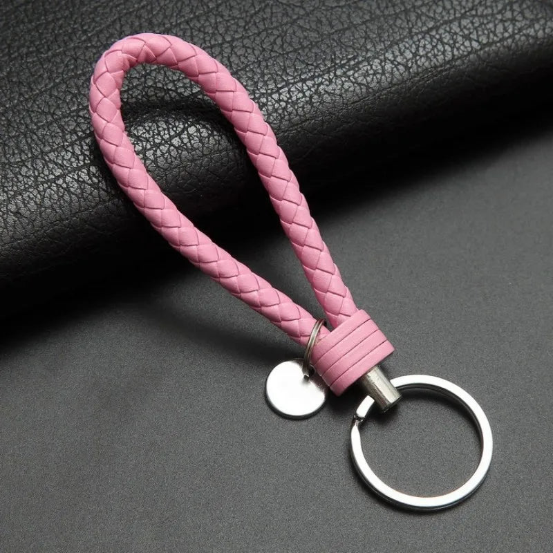Stylish PU Leather Braided Woven Keychain Bag Pendant - A Perfect Gift for Men and Women!