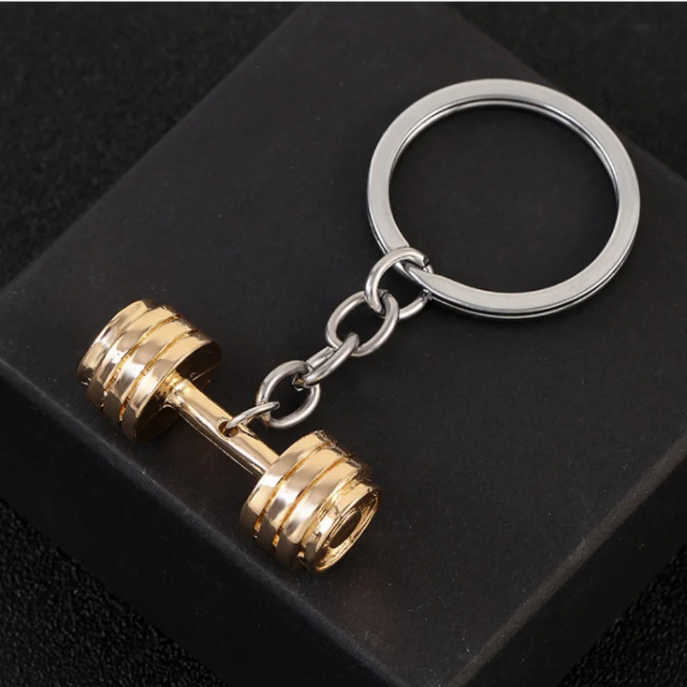 Dumbbell Metal Keychain - Unisex Sports Gym Fitness Accessory