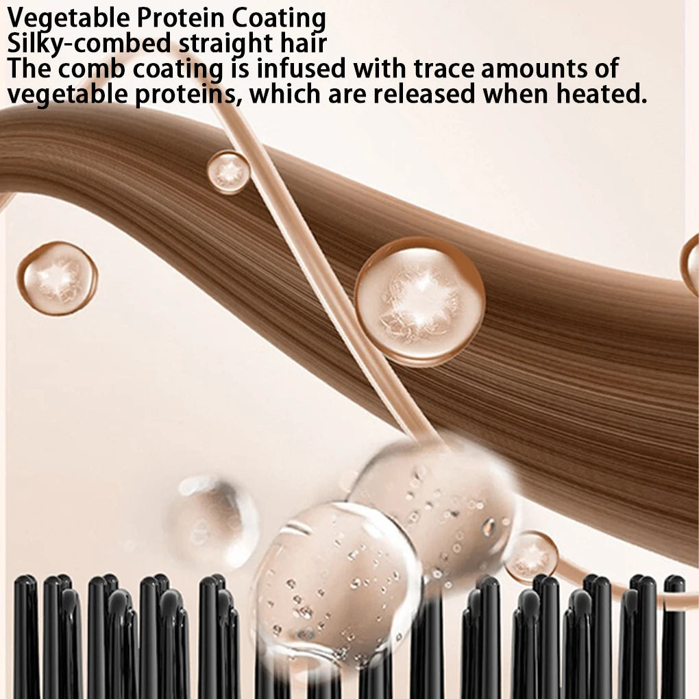 Mini Cordless Hair Straightening Brush - Portable Rechargeable Styling Tool