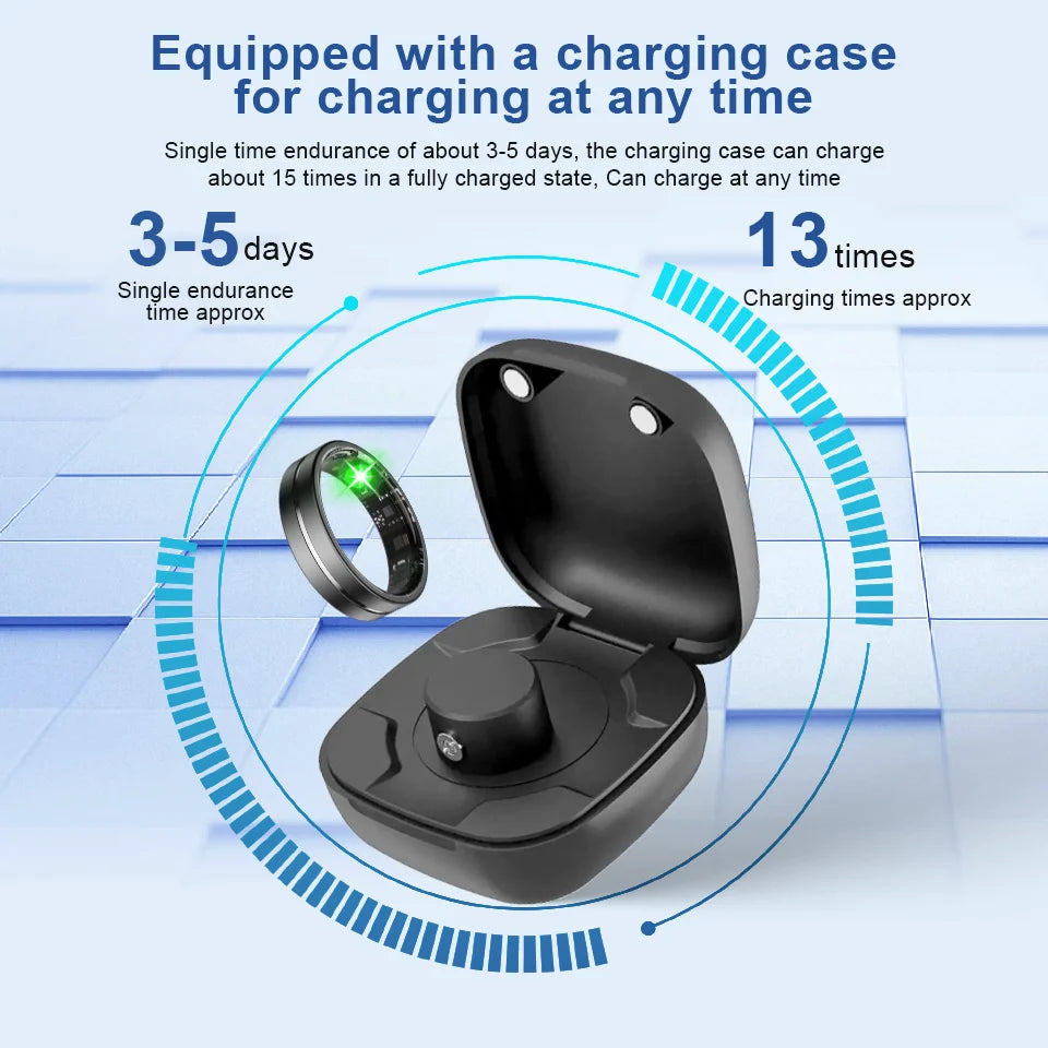 Smart Fitness Ring - Health Monitor with Heart Rate, Blood Pressure & Sleep Tracking