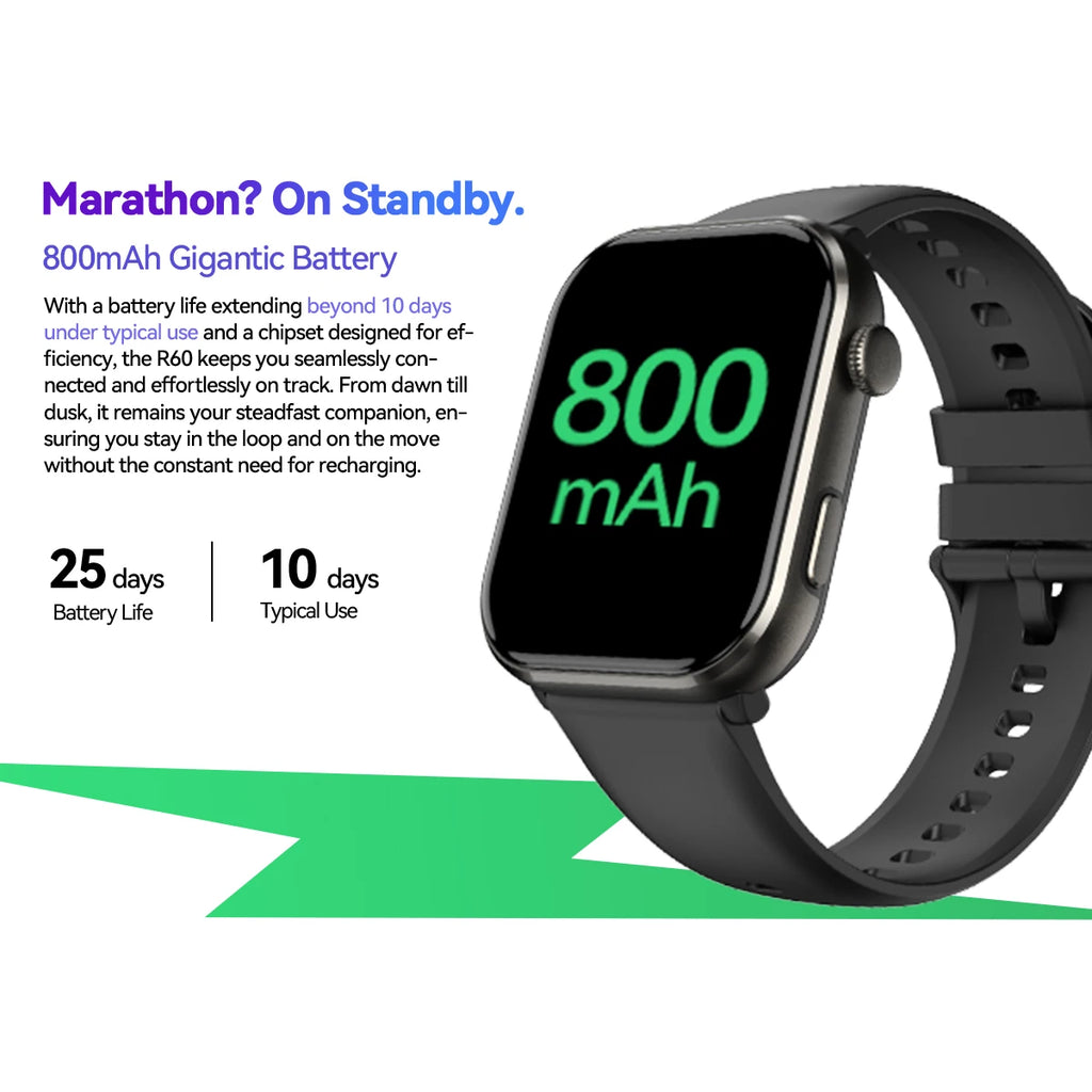 Smartwatch - 1.96'' AMOLED Display 800mAh Battery Bluetooth Calls Fitness Tracker