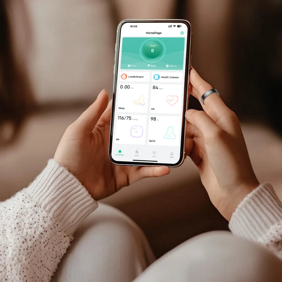 Smart Fitness Ring - Health Monitor with Heart Rate, Blood Pressure & Sleep Tracking