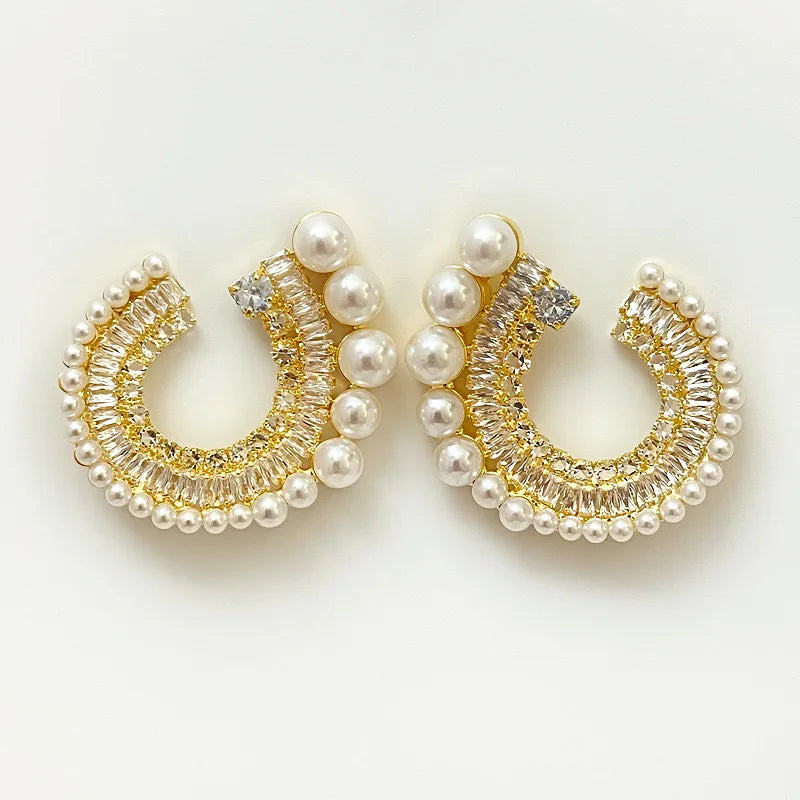 European and American Exaggerated Personality New Style Simple High-end Fashion Personality Versatile Earrings for Women.
