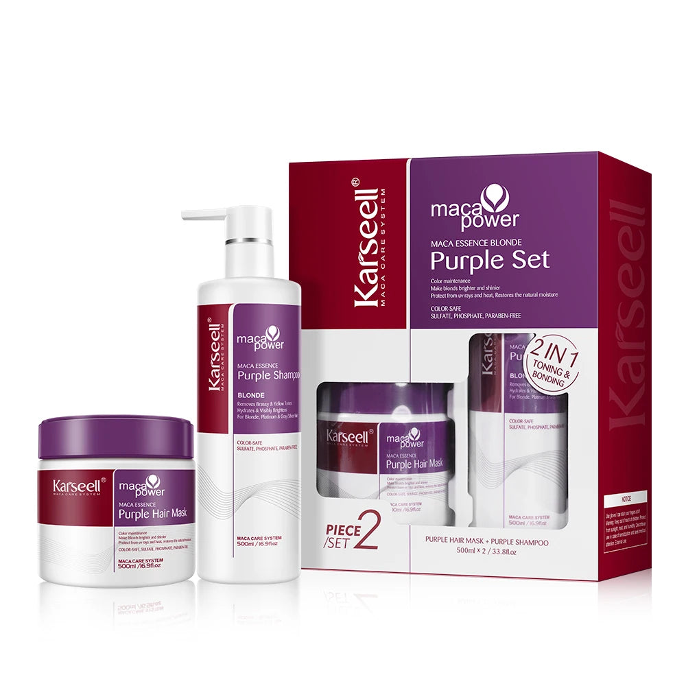 Karseell 500ml Purple Hair Mask Professional Neutralizes Brass  Yellow Tones For Blonde Silver Gray Highlighted Hair