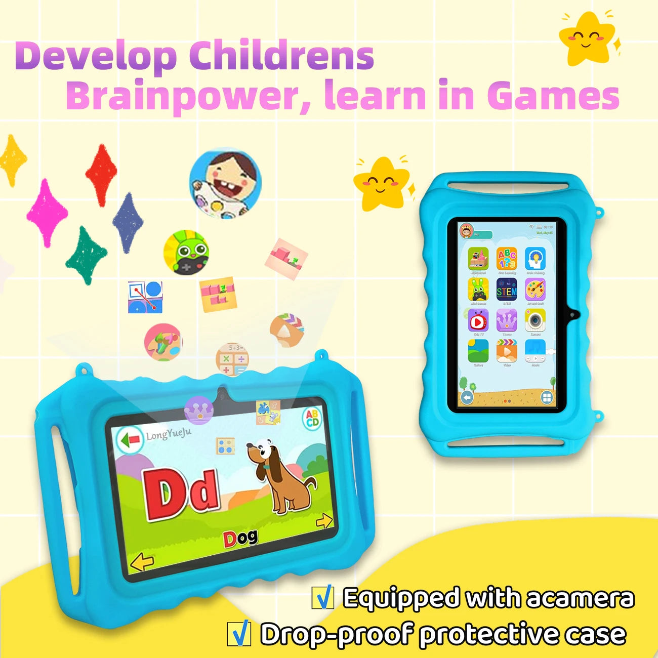 Kids Tablet 7 Inch Android 12 | 2GB RAM 32GB ROM with Parental Control