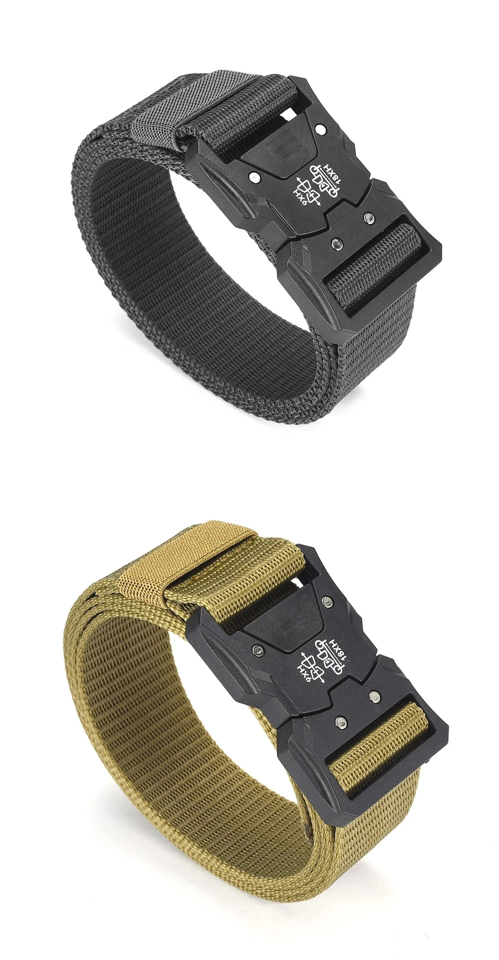 Tactical Nylon Canvas Belt - Adjustable MOLLE Waist Belt for Men's Outdoor Use