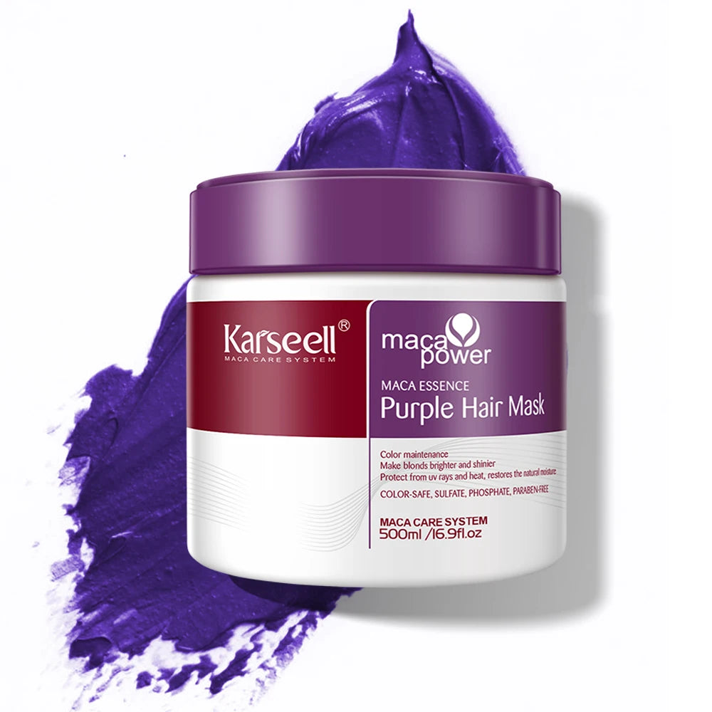 Karseell 500ml Purple Hair Mask Professional Neutralizes Brass  Yellow Tones For Blonde Silver Gray Highlighted Hair