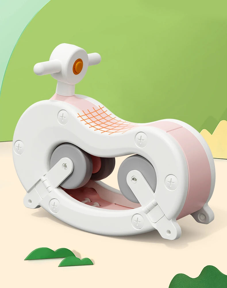 Ride-On Rocking Horse Car - Interactive Balance & Coordination Toy with Steerable Wheels for Kids 3+