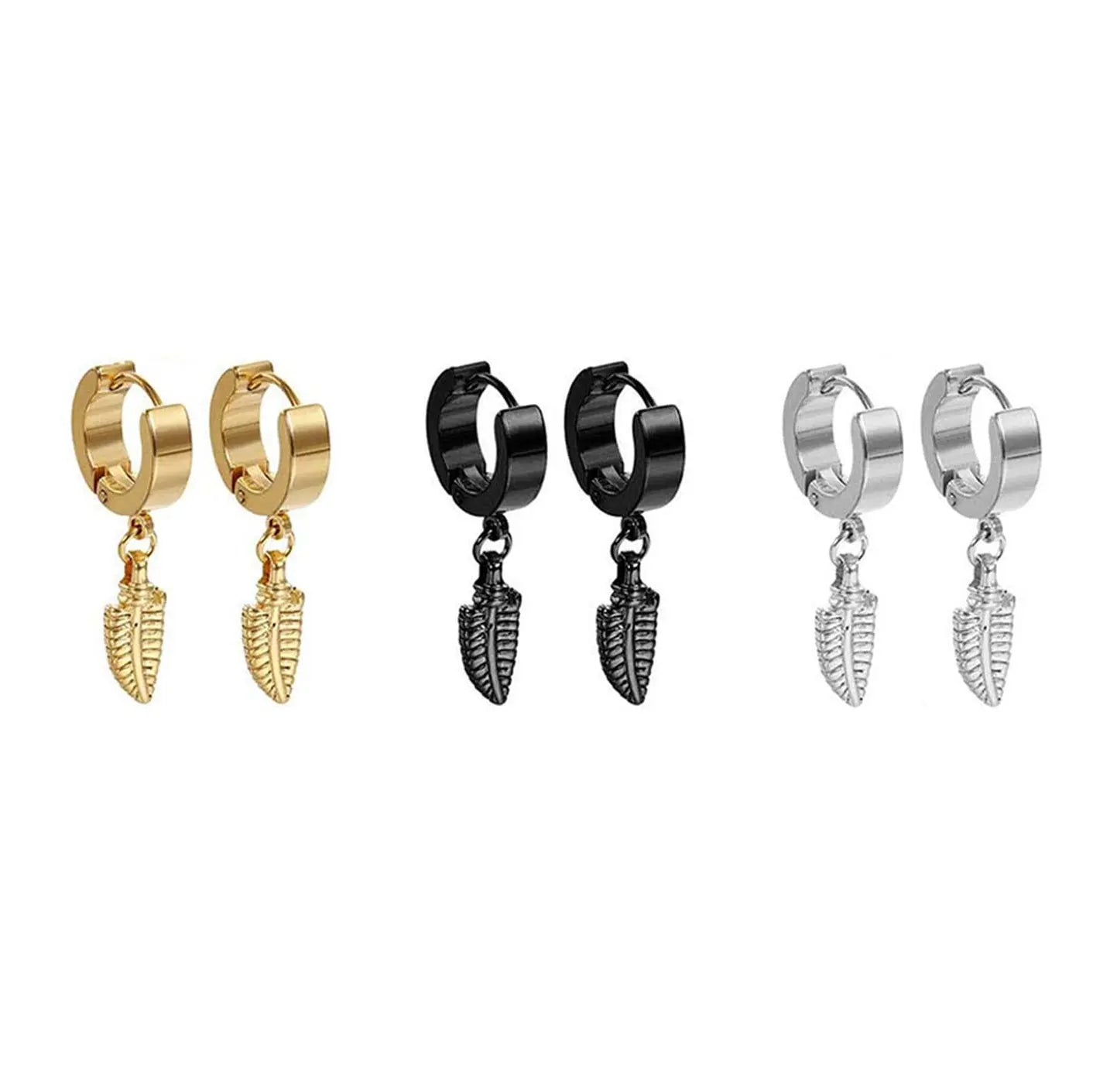 18 Pairs Earrings for Men: Stainless Steel Mens Earrings Stud Cross Dangle Hoop Earrings Set Jewelry Gift for Men Women