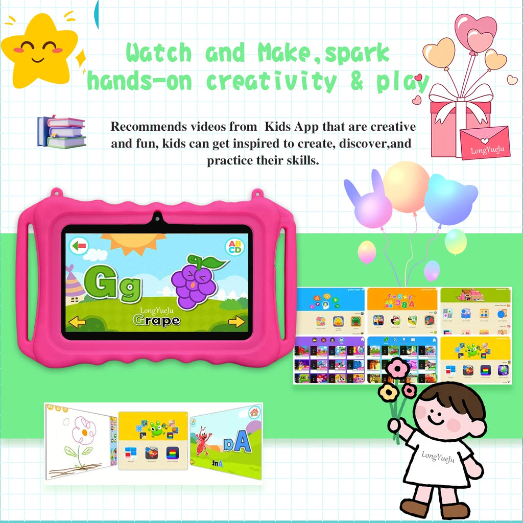 Kids Tablet 7 Inch Android 12 | 2GB RAM 32GB ROM with Parental Control