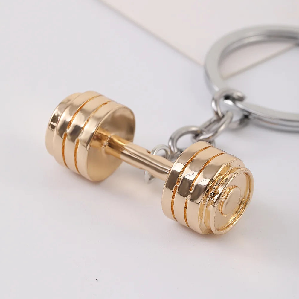 Dumbbell Metal Keychain - Unisex Sports Gym Fitness Accessory