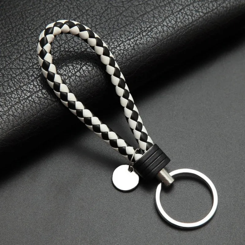 Stylish PU Leather Braided Woven Keychain Bag Pendant - A Perfect Gift for Men and Women!