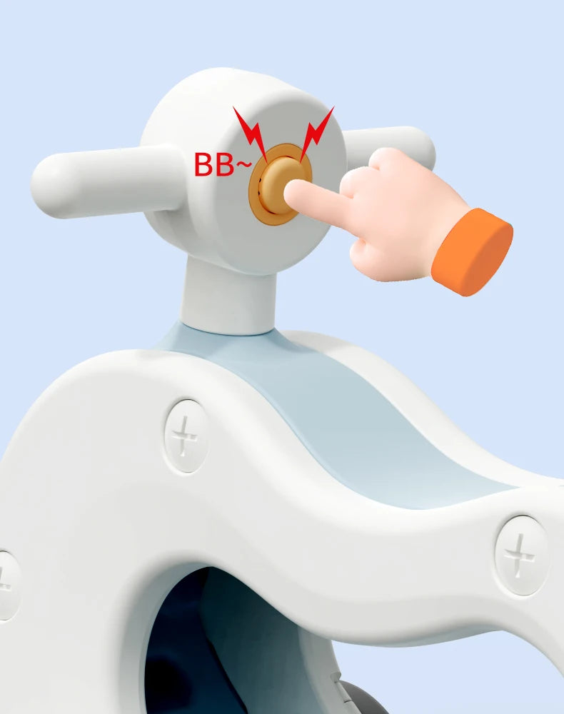 Ride-On Rocking Horse Car - Interactive Balance & Coordination Toy with Steerable Wheels for Kids 3+