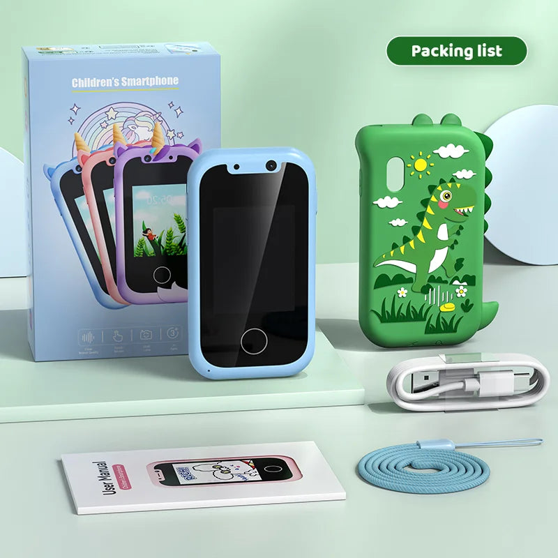 Kids Smart Toy Phone Toddler Touchscreen Game Phone MP3 Music Player with Dual Camera for Girl Boy Christmas Birthday Gifts