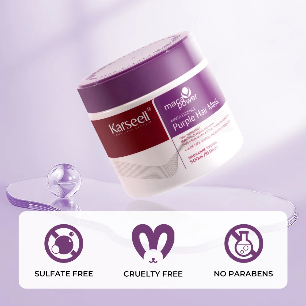 Karseell 500ml Purple Hair Mask Professional Neutralizes Brass  Yellow Tones For Blonde Silver Gray Highlighted Hair
