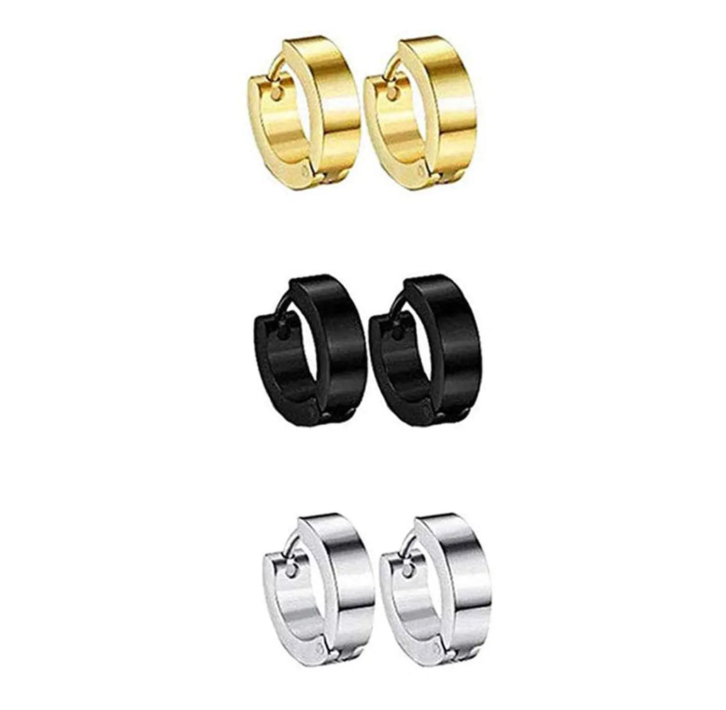 18 Pairs Earrings for Men: Stainless Steel Mens Earrings Stud Cross Dangle Hoop Earrings Set Jewelry Gift for Men Women