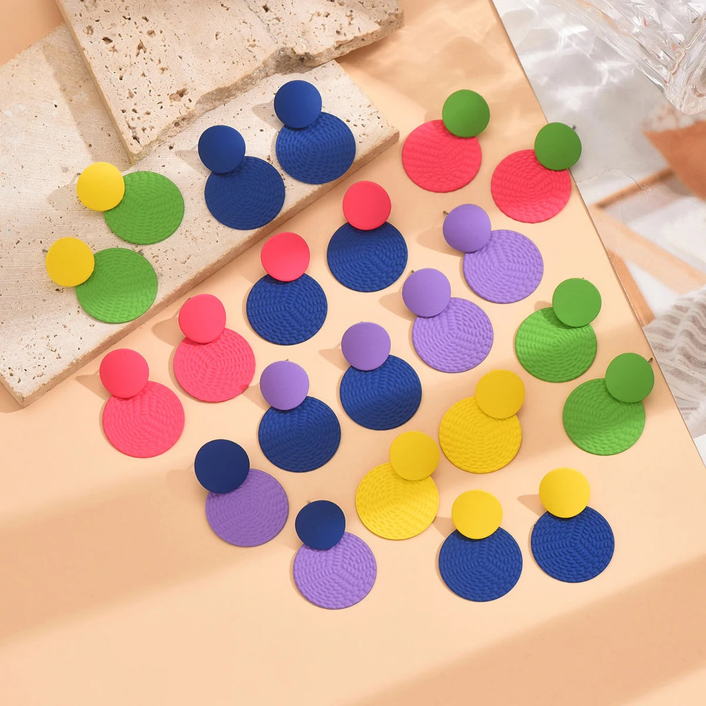 Earrings For Women Bohemian Y2K Contrasting Round Earrings Irregular Wedding Party Gifts