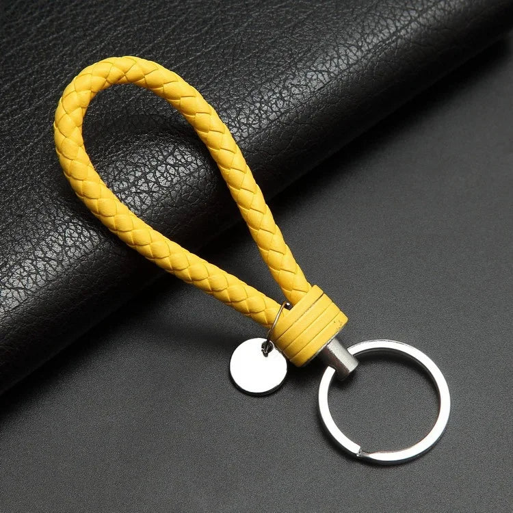 Stylish PU Leather Braided Woven Keychain Bag Pendant - A Perfect Gift for Men and Women!