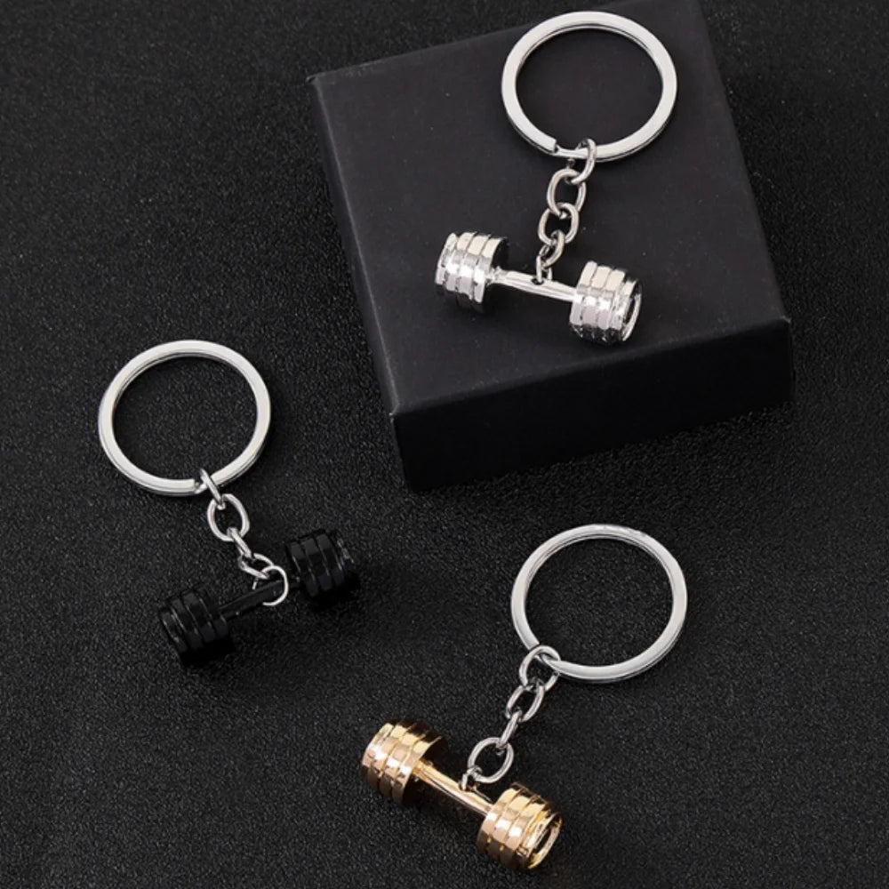 Dumbbell Metal Keychain - Unisex Sports Gym Fitness Accessory