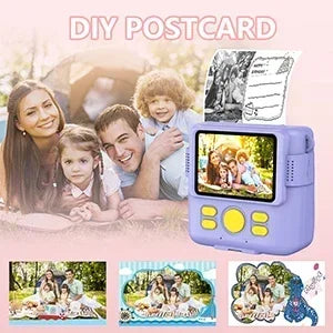kids camera instant print 1080P Portable Kids Camera with  32GB Card3 and Rolls Photo Paper , Perfect Gift for Toddlers