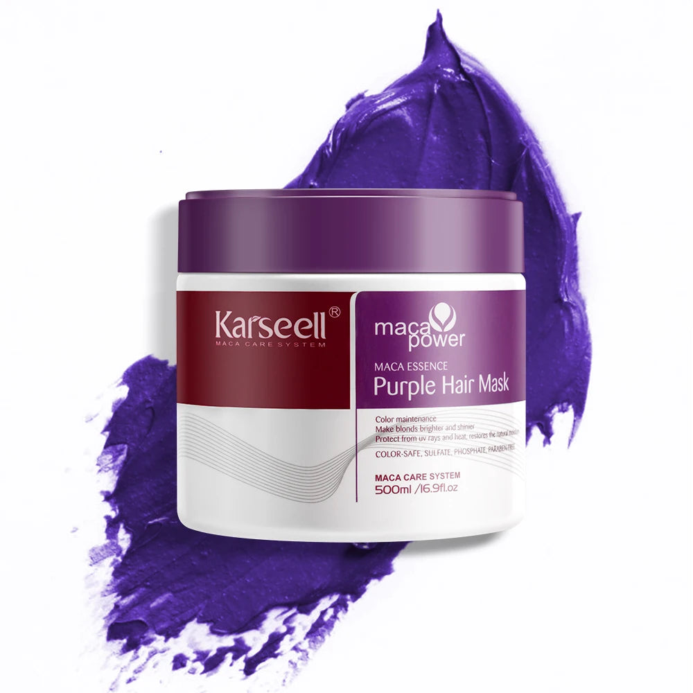 Karseell 500ml Purple Hair Mask Professional Neutralizes Brass  Yellow Tones For Blonde Silver Gray Highlighted Hair