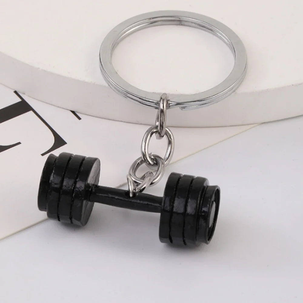 Dumbbell Metal Keychain - Unisex Sports Gym Fitness Accessory