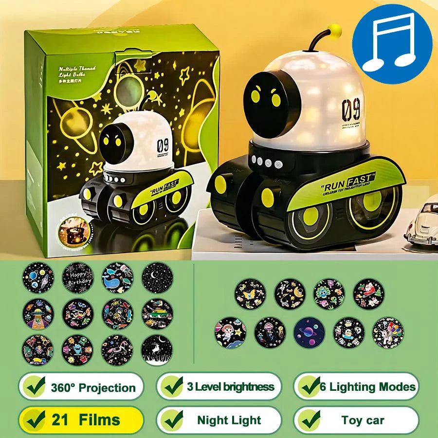 Kids Gift Robot Projector Night Light With Music Rechargeable Universe Starry Sky Rotate LED Projection Lamp