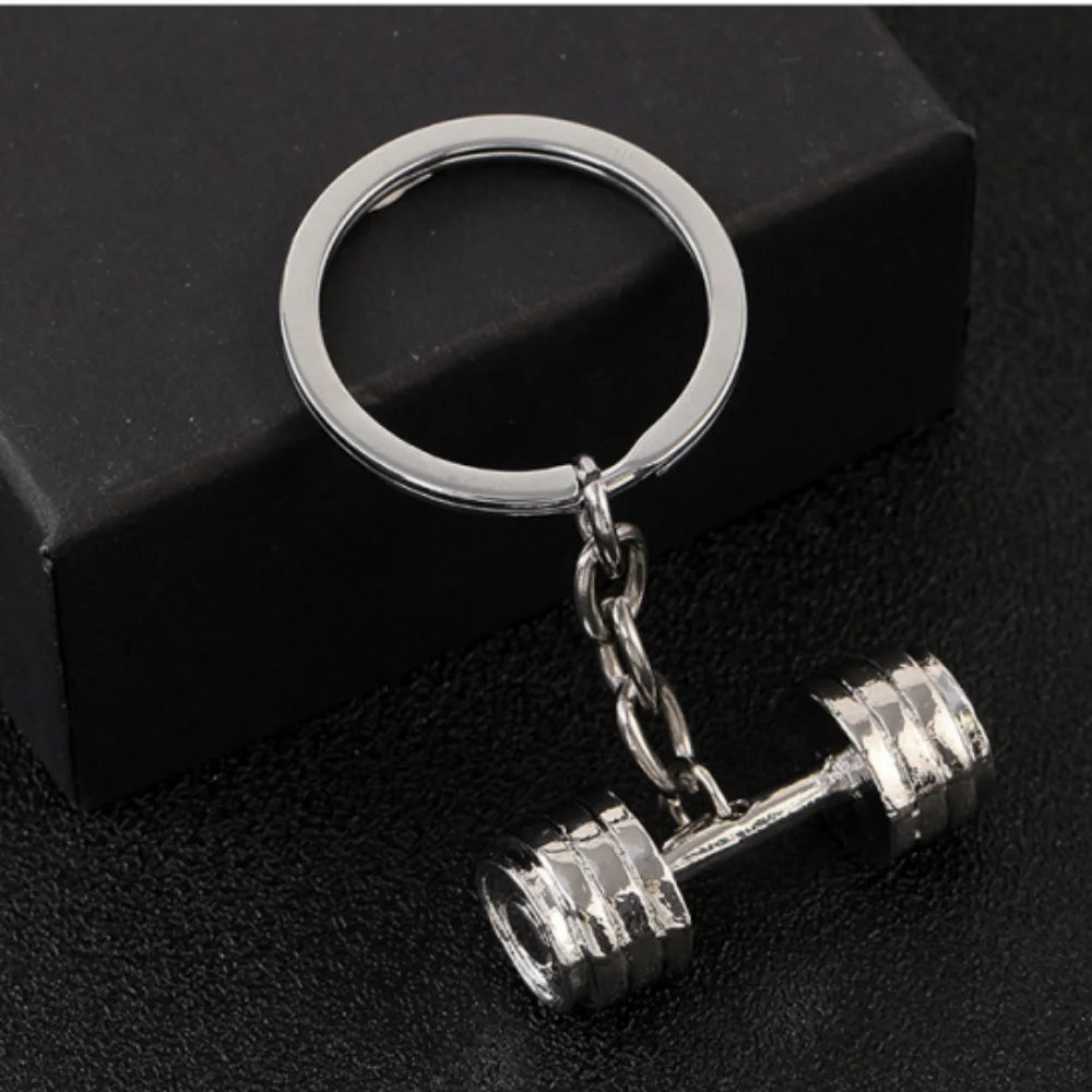 Dumbbell Metal Keychain - Unisex Sports Gym Fitness Accessory