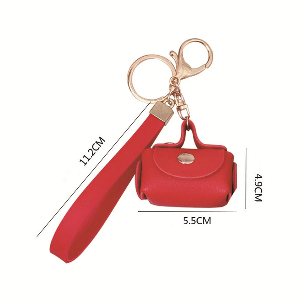 Handmade Leather Keychain - Trendy Unisex Mini Bag Pendant in 7 Colors
