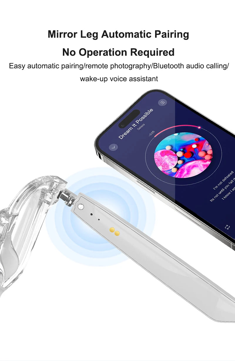 Smart AI Translation Glasses 100+ Languages Real-time Translation Bluetooth Sunglasses Earphones Voice Assistant Call Music