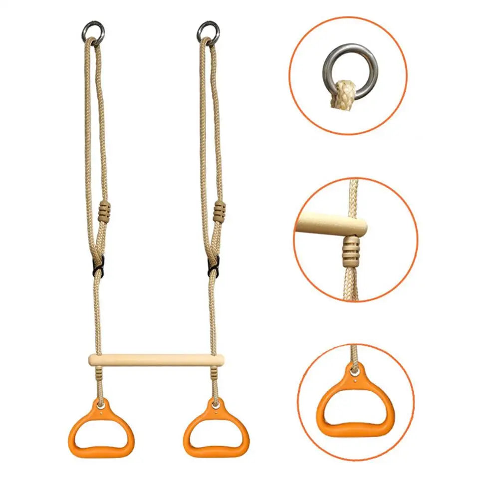 Swing Bar Gym Equipment 150kg Capacity | Indoor Outdoor Monkey Bar Rings for Kids & Adults