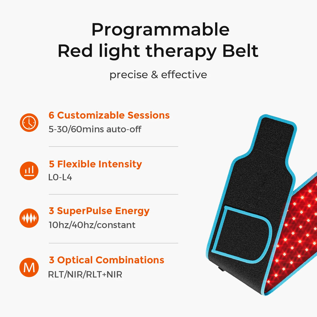 Red Light Health Care Belt  100 LED Infrared Lamp Red Light Therapy Massage Machine For Body Belt Back Waist Heating