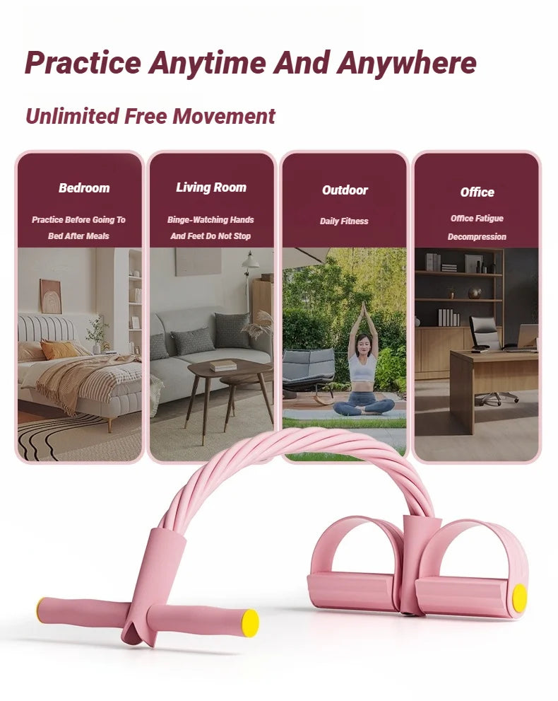 Four-Tube Tensioner Multi-Functional Household Fitness Yoga Abdominal Strengthening Elastic Band Tension Rope Sit-Up Assistive