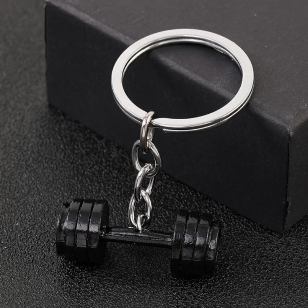Dumbbell Metal Keychain - Unisex Sports Gym Fitness Accessory