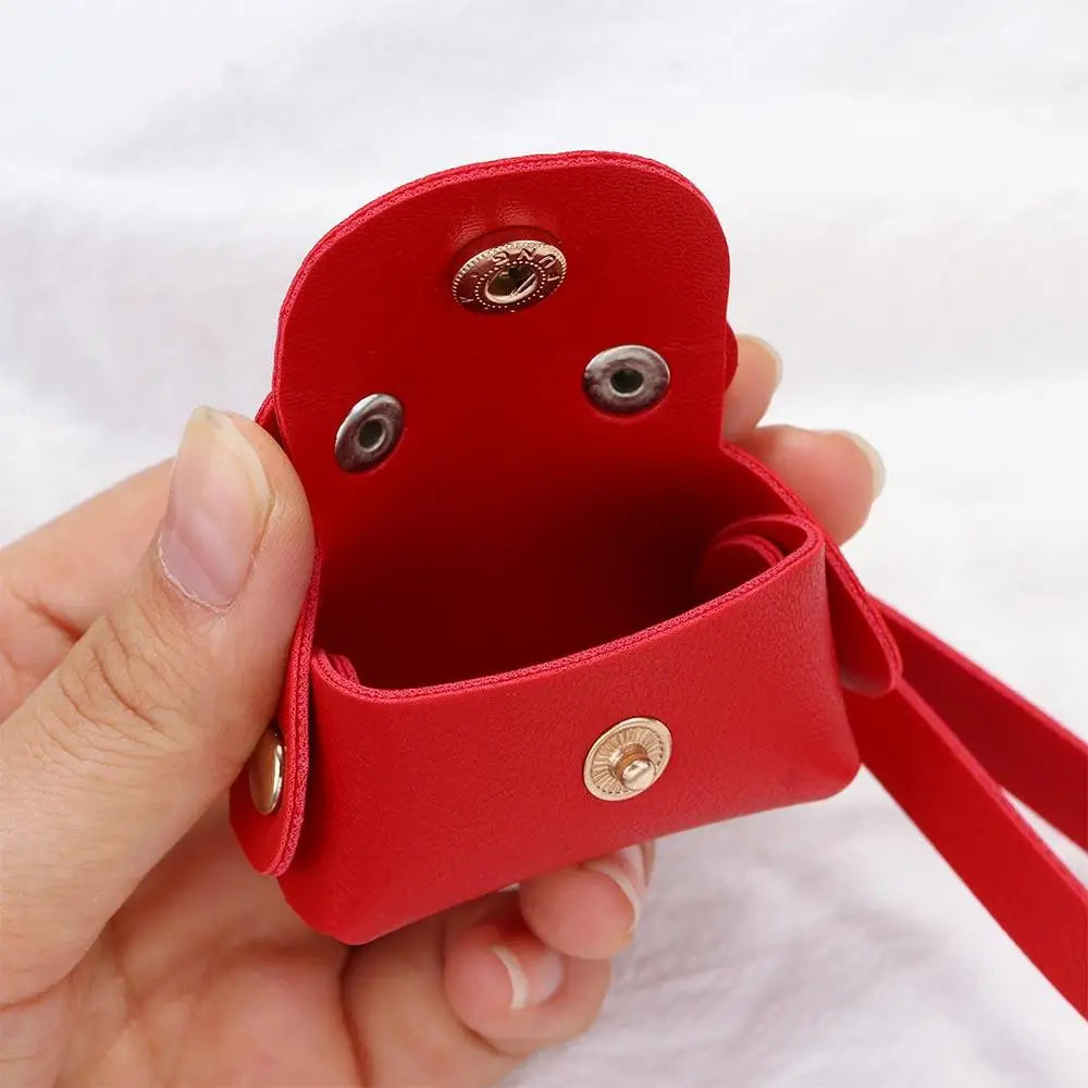 Handmade Leather Keychain - Trendy Unisex Mini Bag Pendant in 7 Colors