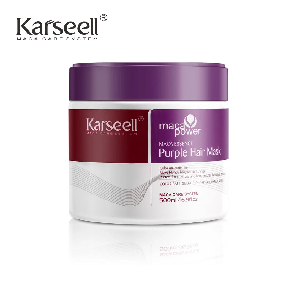 Karseell 500ml Purple Hair Mask Professional Neutralizes Brass  Yellow Tones For Blonde Silver Gray Highlighted Hair