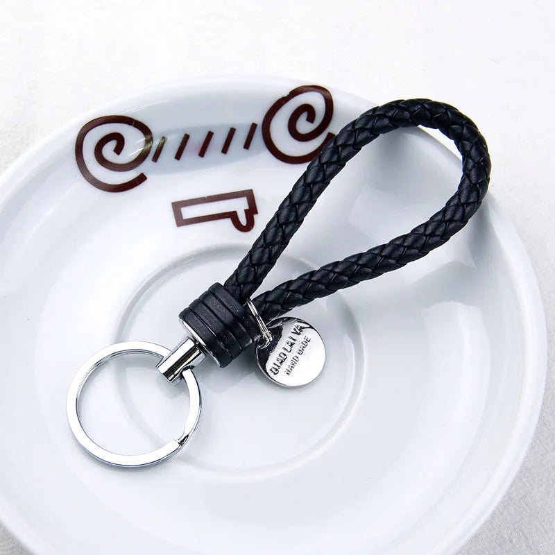 Stylish PU Leather Braided Woven Keychain Bag Pendant - A Perfect Gift for Men and Women!