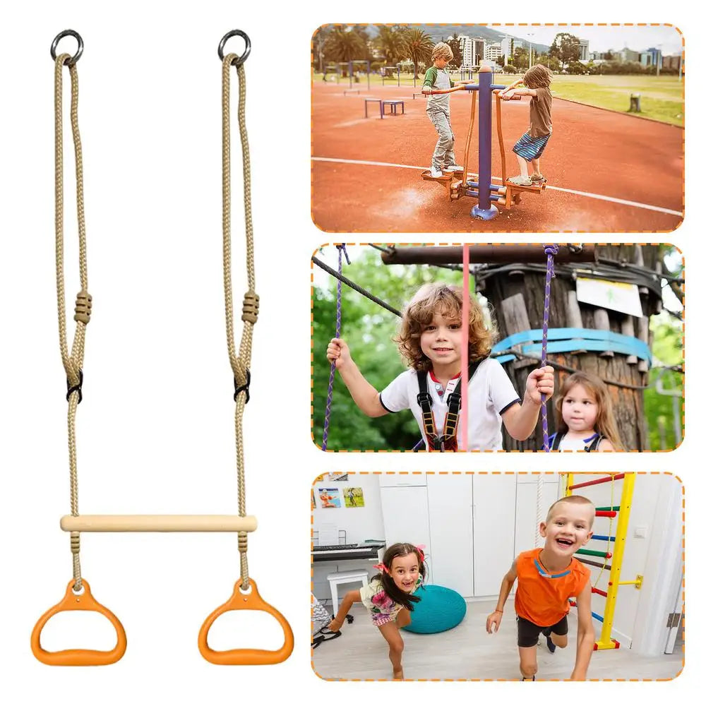 Swing Bar Gym Equipment 150kg Capacity | Indoor Outdoor Monkey Bar Rings for Kids & Adults