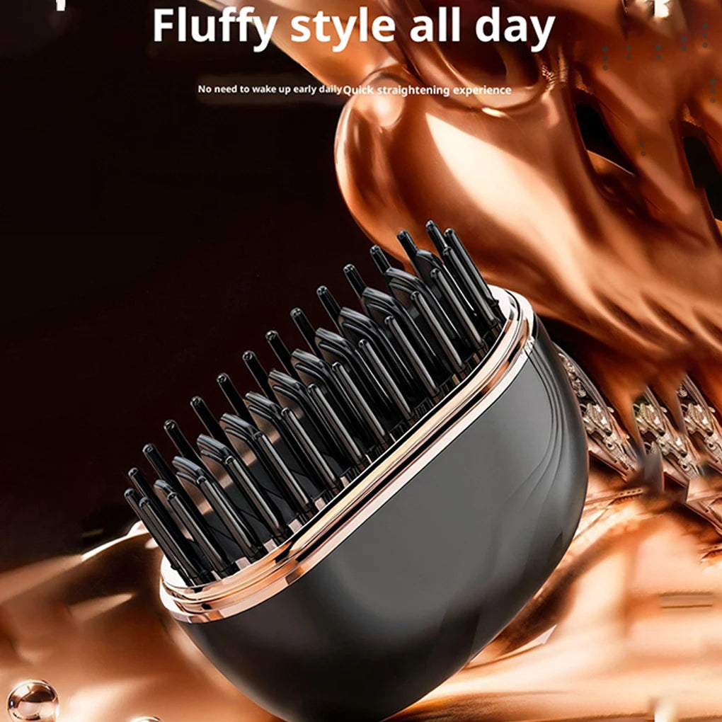 Mini Cordless Hair Straightening Brush - Portable Rechargeable Styling Tool