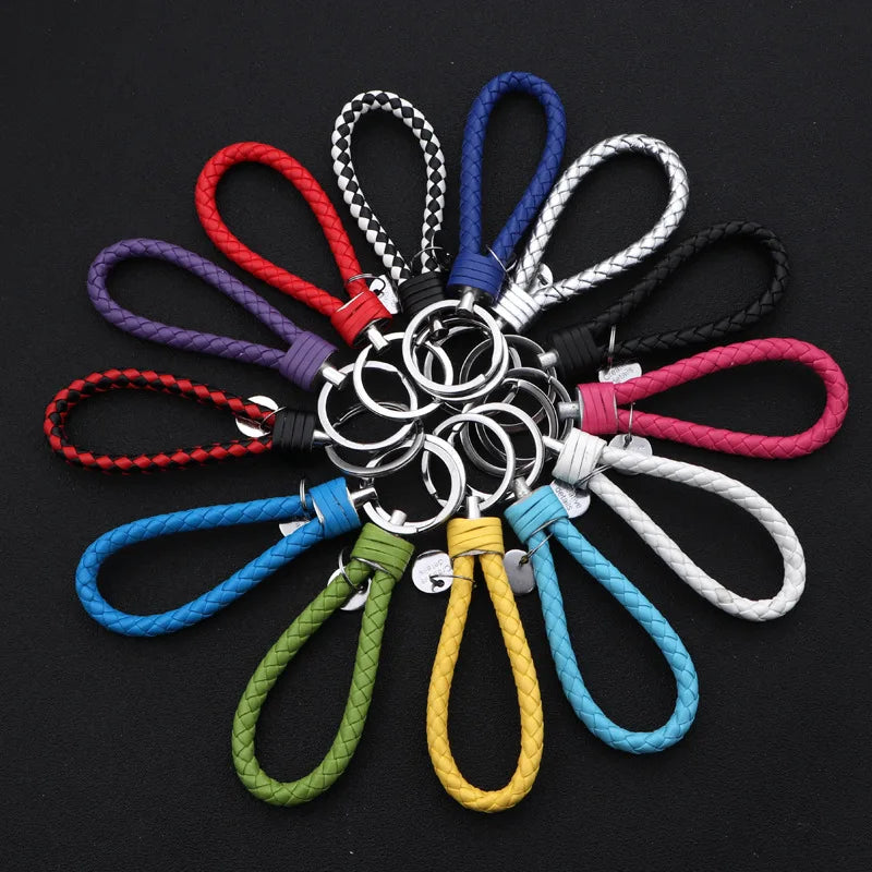 Stylish PU Leather Braided Woven Keychain Bag Pendant - A Perfect Gift for Men and Women!
