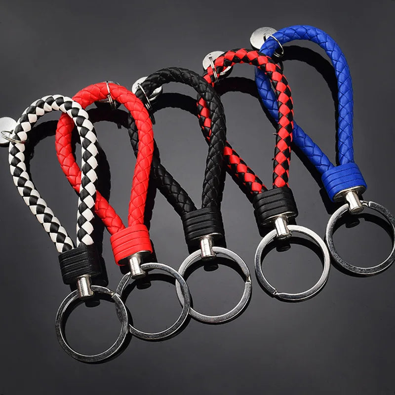 Stylish PU Leather Braided Woven Keychain Bag Pendant - A Perfect Gift for Men and Women!