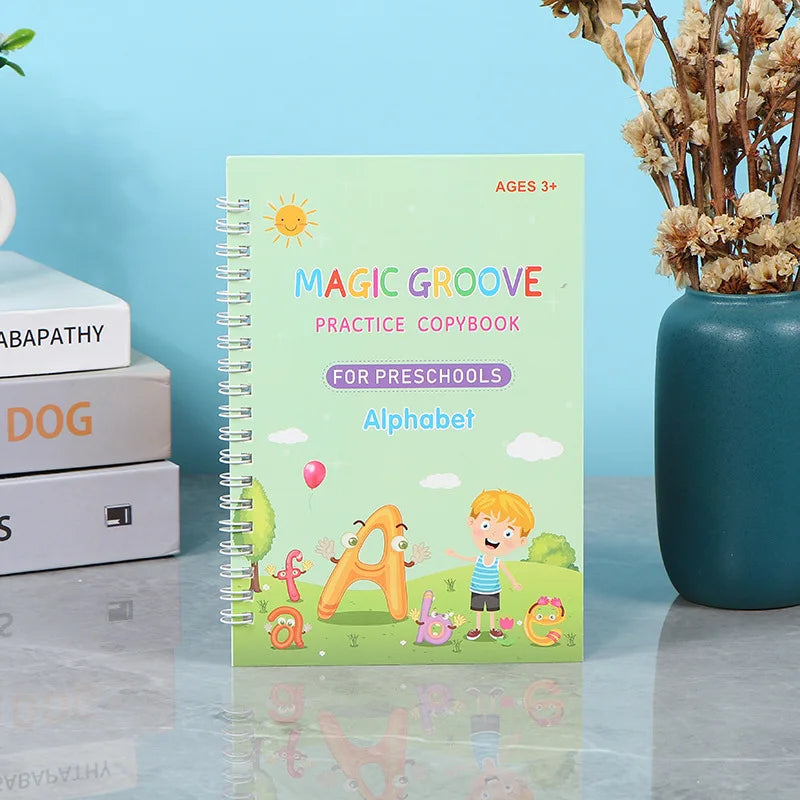 Reusable Practice Copybook Magic Copybooks for Kids Handwriting Workbooks for Preschools Grooves Template Design Aid