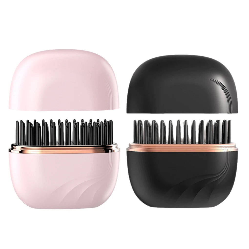 Mini Cordless Hair Straightening Brush - Portable Rechargeable Styling Tool