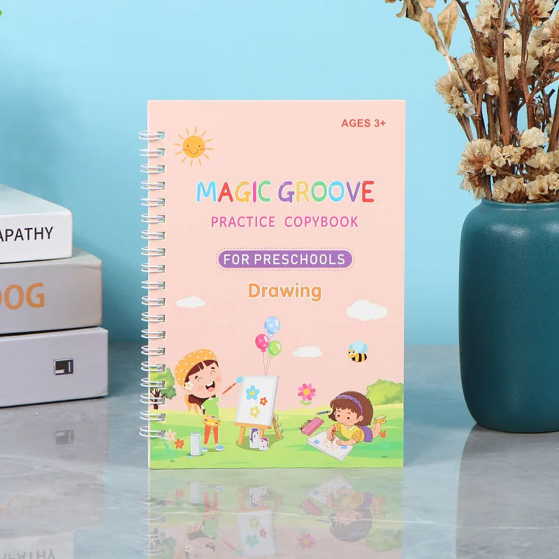 Reusable Practice Copybook Magic Copybooks for Kids Handwriting Workbooks for Preschools Grooves Template Design Aid