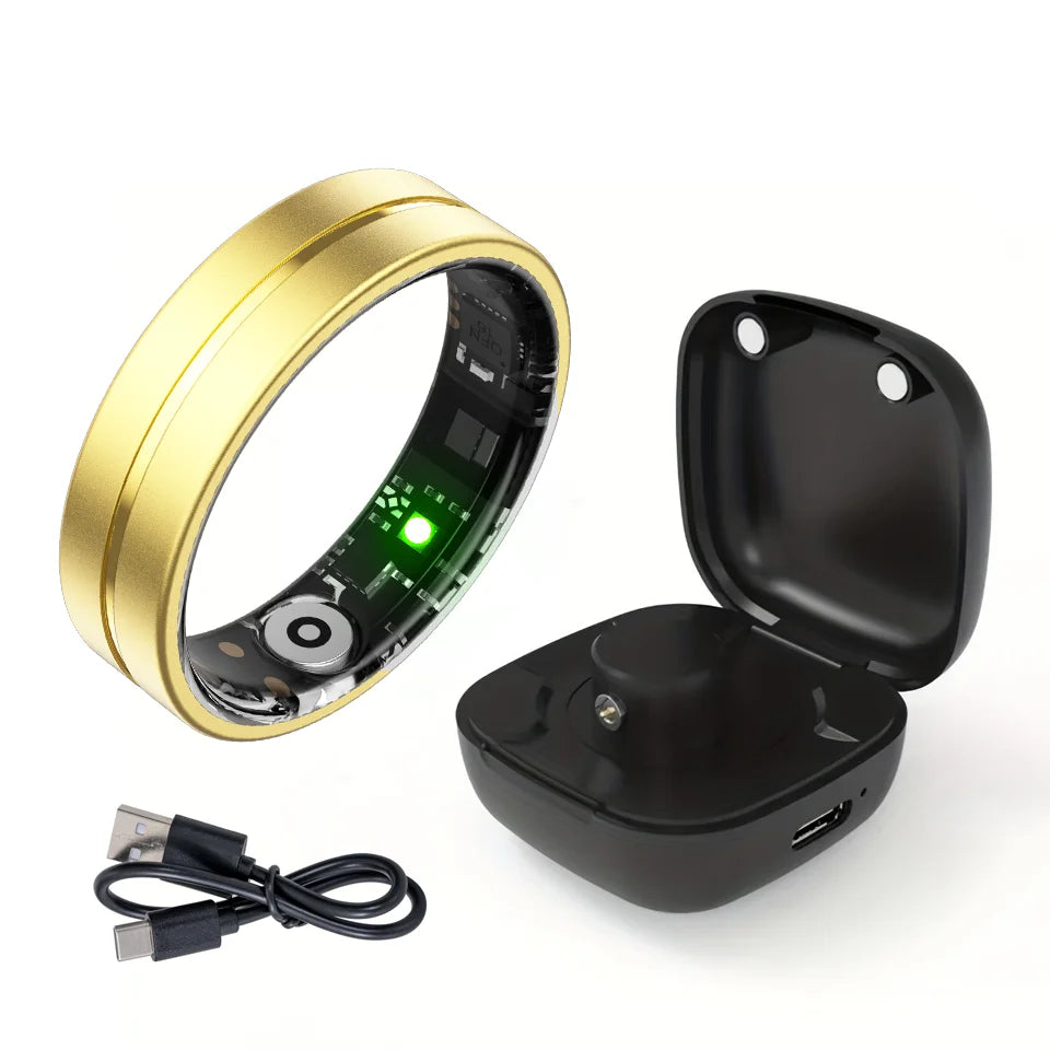 Smart Fitness Ring - Health Monitor with Heart Rate, Blood Pressure & Sleep Tracking
