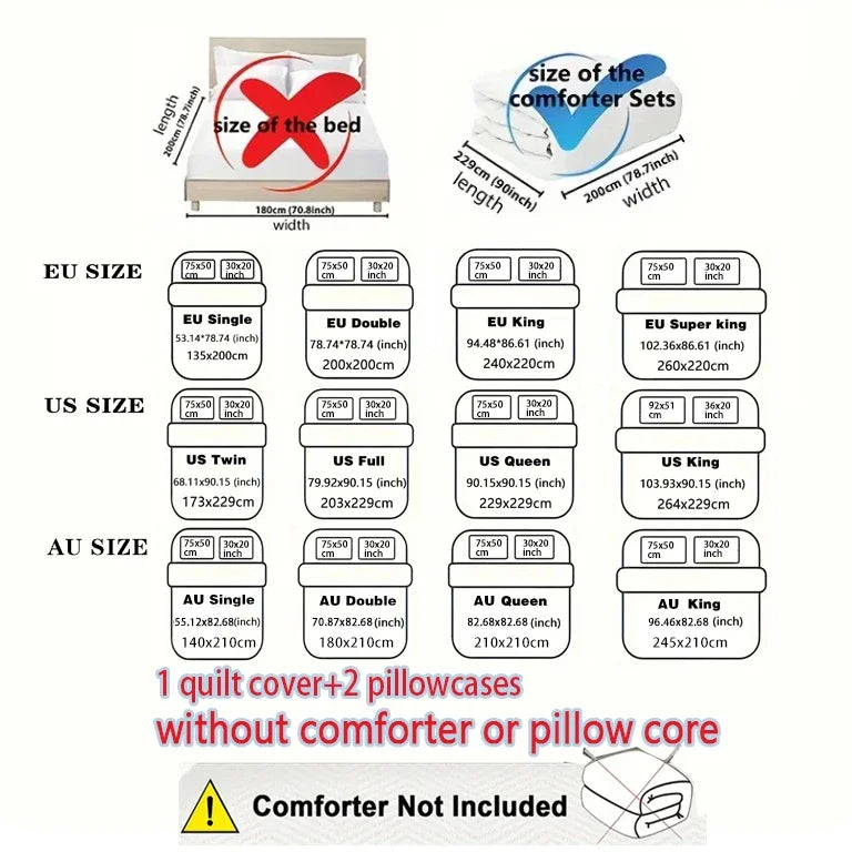 Valentine's Day Heart Bedding Set 3 Pieces - Black Red Love Print Duvet Cover Set