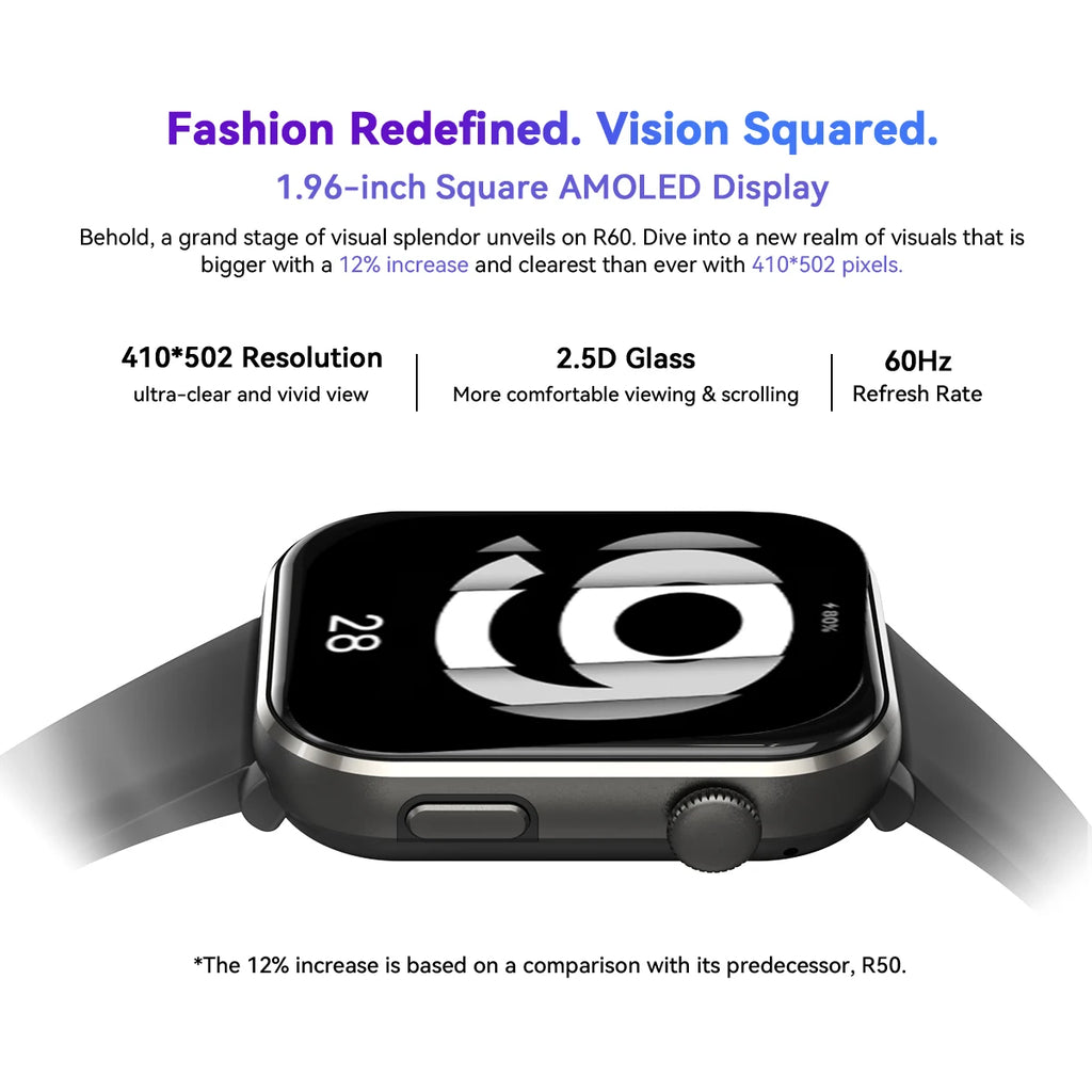 Smartwatch - 1.96'' AMOLED Display 800mAh Battery Bluetooth Calls Fitness Tracker