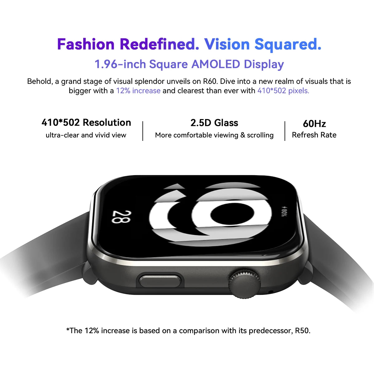 Smartwatch - 1.96'' AMOLED Display 800mAh Battery Bluetooth Calls Fitness Tracker